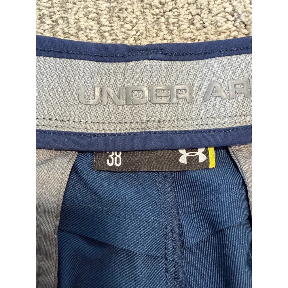 Under Armour Golf‎ Shorts Mens 38 Navy Blue Performance Flat Front Logo